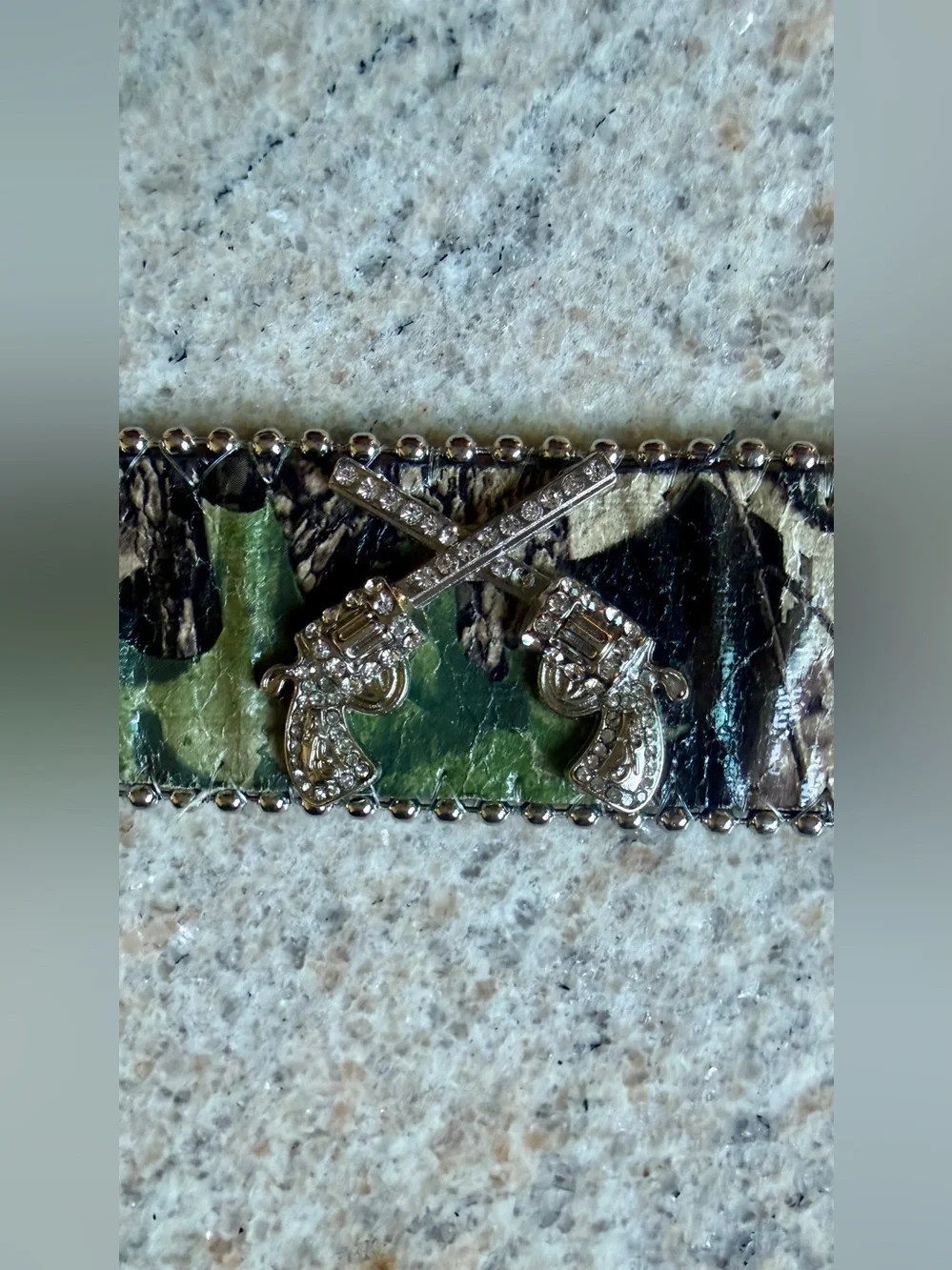 Rhinestone Embellished Camo Western Belt